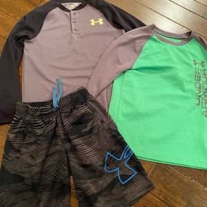 YS Under Armour long sleeved tops and shorts